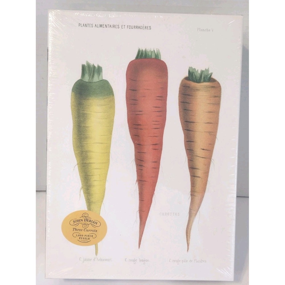 NEW John Derian Paper Goods "Three Carrots" 1000 Piece Artisan Puzzle SEALED